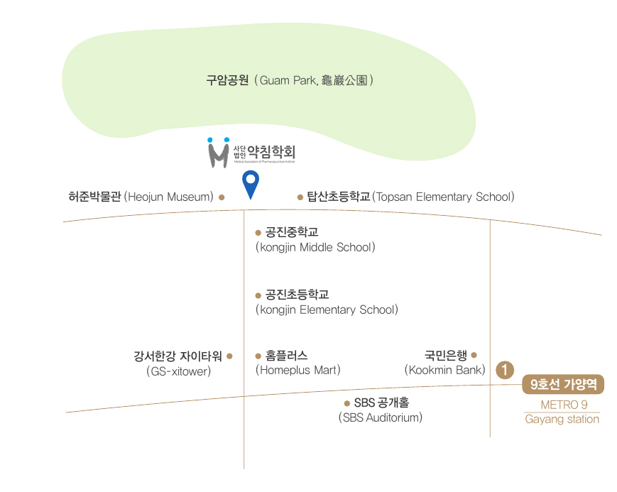 대한약침학회 오시는 길 약도